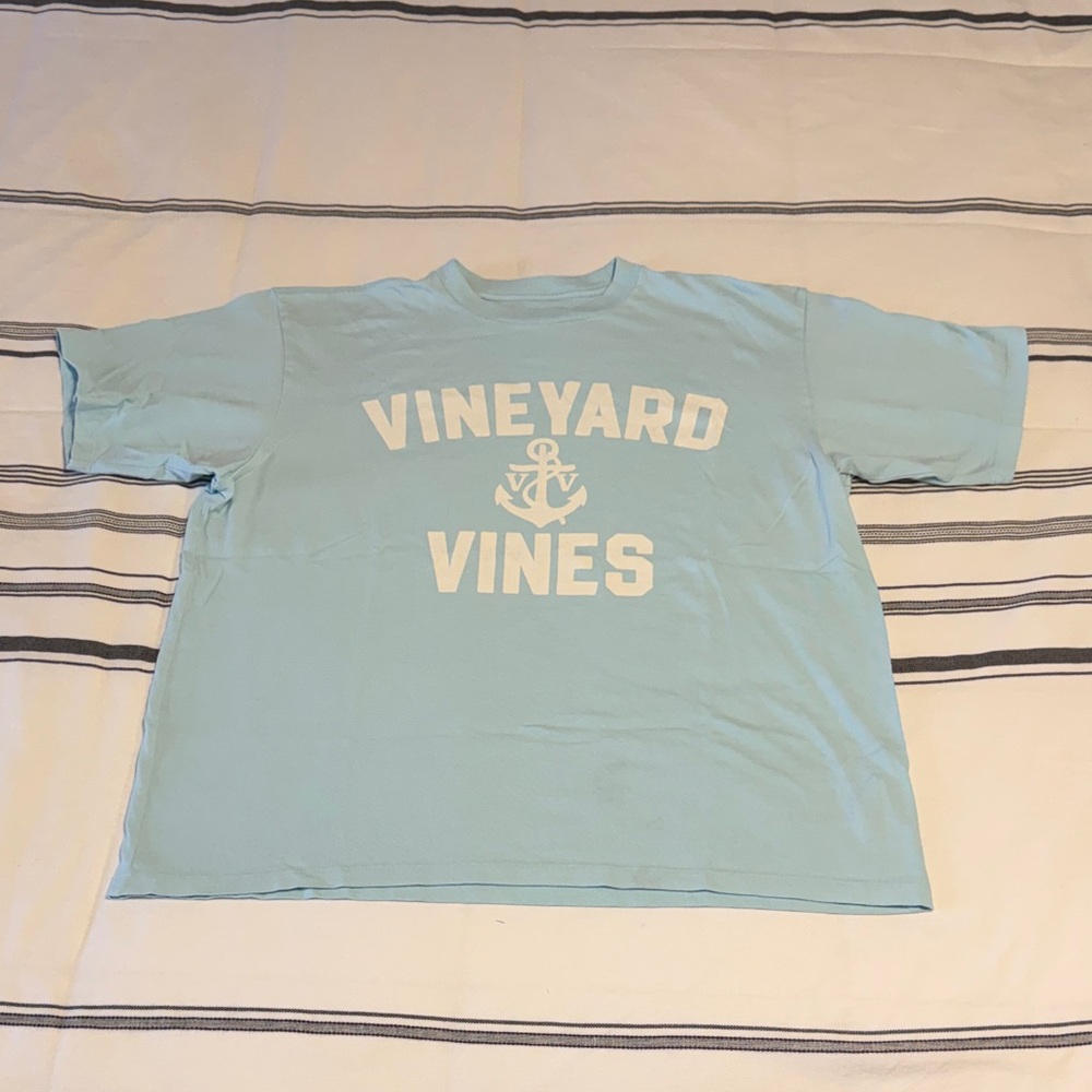 Vineyard Vines Sky Blue Tee with White Anchor NWT